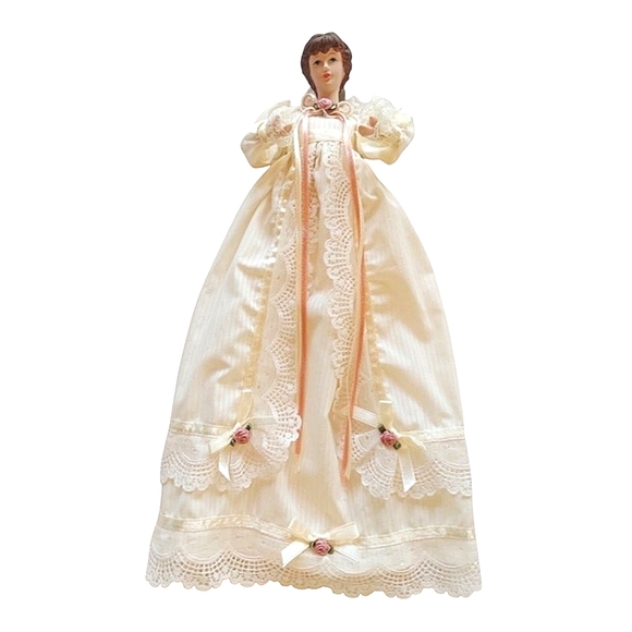 Tender Hearts Other - Vintage Victorian Lady Doll-Ornament Porcelain Head & Hands NWT Beige/Mauve Rose
